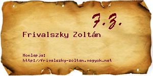 Frivalszky Zoltán névjegykártya